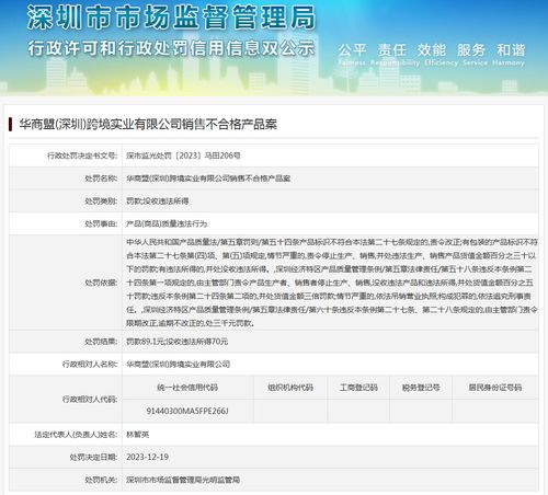 华商盟 深圳 跨境实业销售不合格产品案
